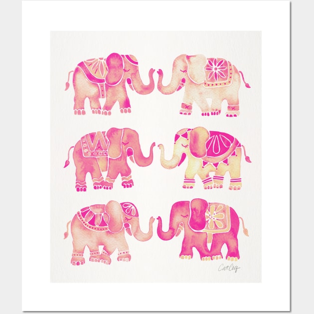 pink elephants Wall Art by CatCoq